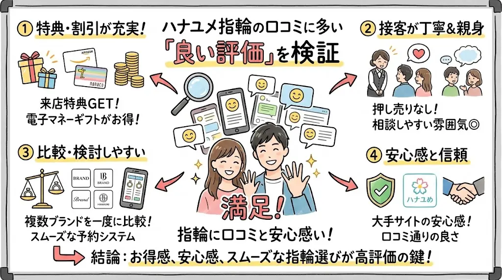 ハナユメ指輪の口コミに多い「良い評価」を検証